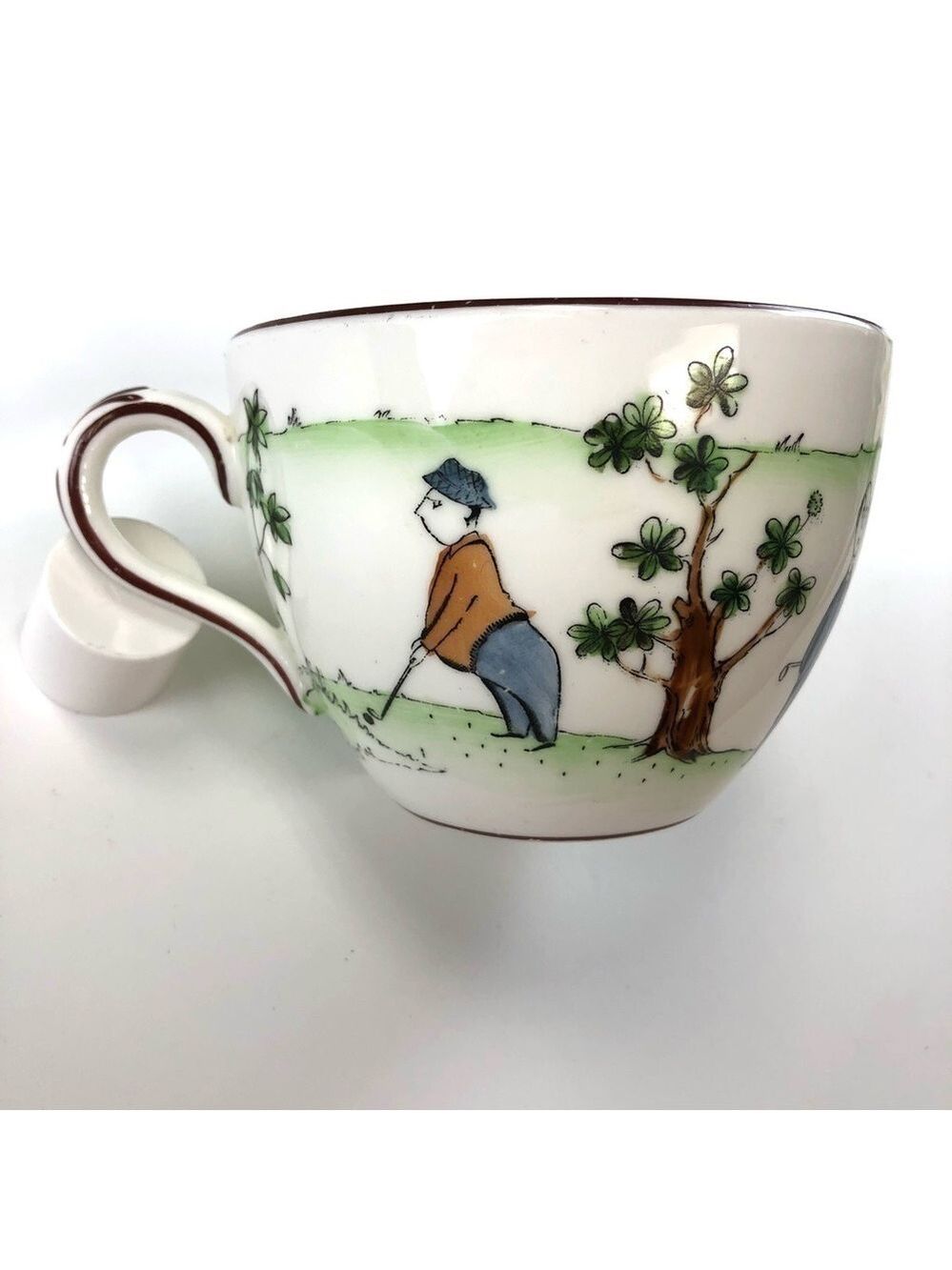 STAFFORDSHIRE Bone China Golf theme big tea cup